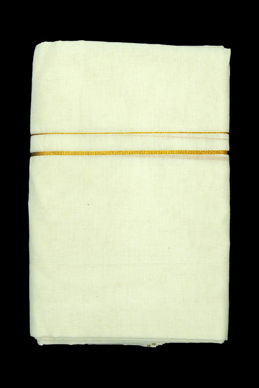 Simple Eerkkil Kara Set Mundu Golden Kara