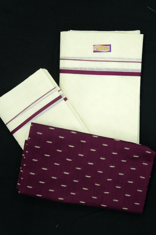 Puliyilakara Set Mund with Blouse – PURPLE