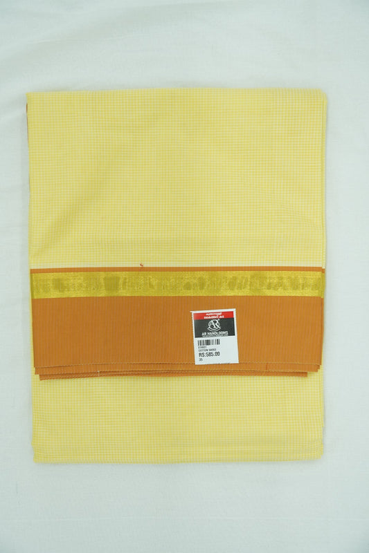 Cotton Saree (#007) – Soft Daily Wear with Checks Design & Lines Pallu
