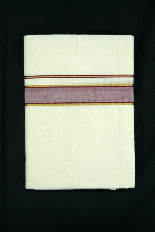 Double Dhothi with Maroon Kara & Golden Kasav