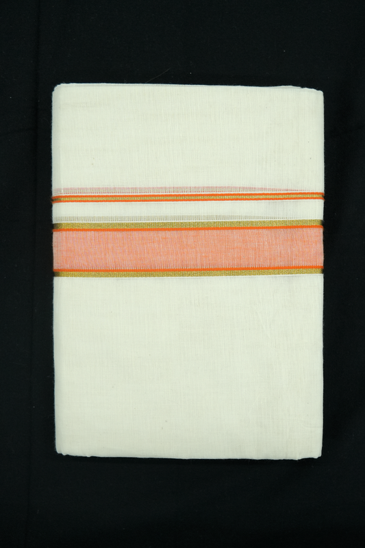 Double Dhothi with Orange Kara & Golden Kasav