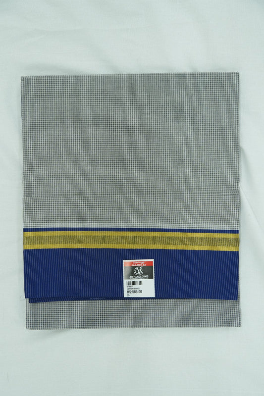 Cotton Saree (#002) – Soft Daily Wear with Checks Design & Lines Pallu