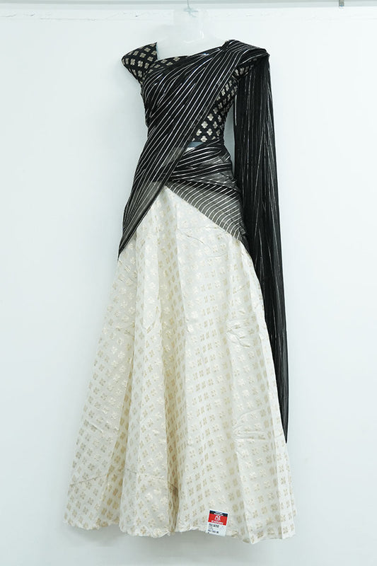 Chiffon Dhavani Set - Black (01)