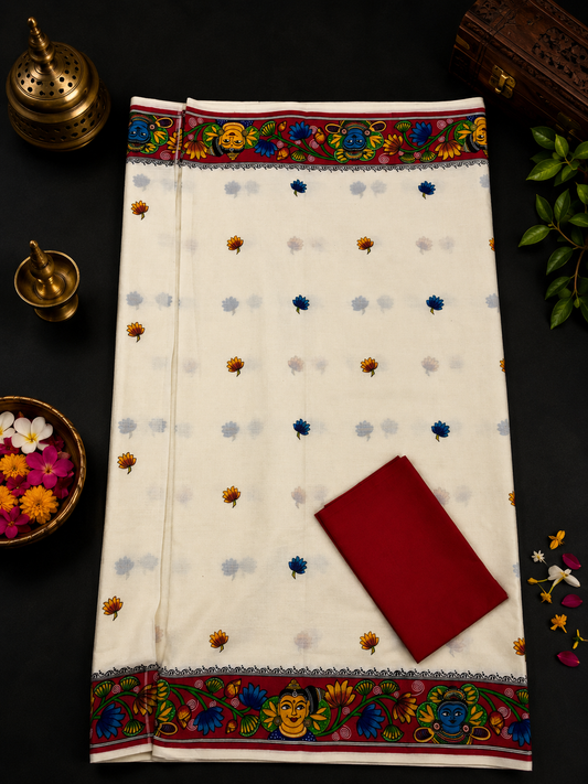 Krishnan and Radha Set Saree (with Blouse)