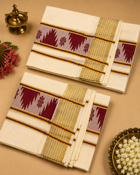 TEMPLE SET MUND - maroon
