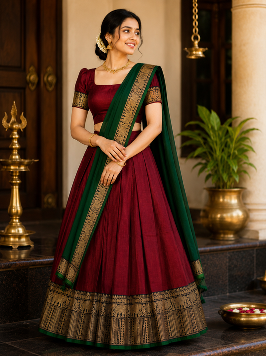 NARAYANPETT DHAVANI - Maroon / green
