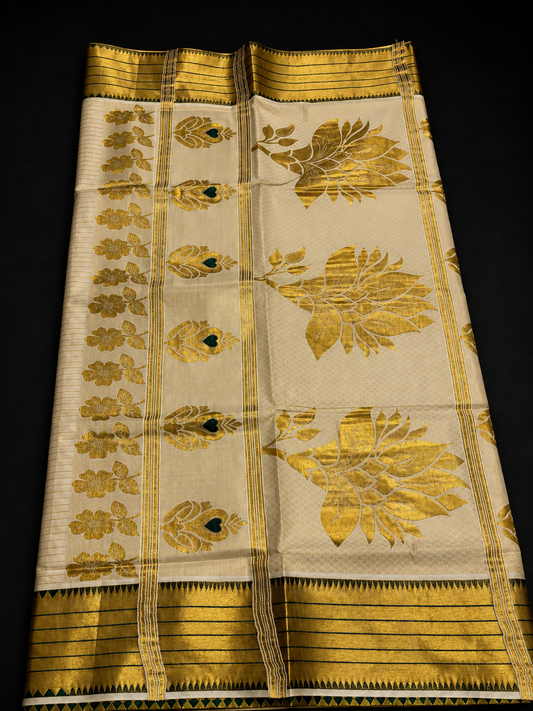 Premium cotton SET SAREE (with Blouse) micro temple border