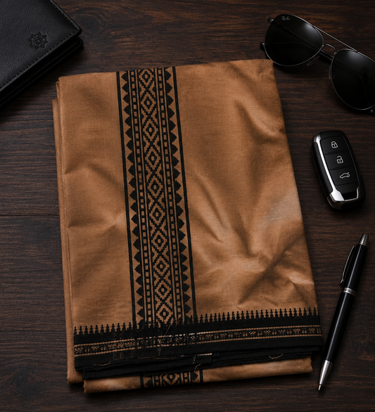 Dye & Dye Single Dhothi - Brown