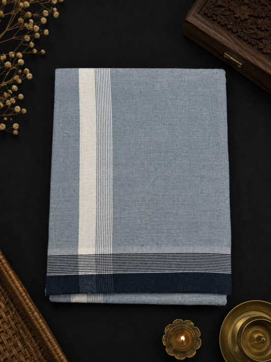 Premium cotton 187 Single Dhothi - Pastel Blue