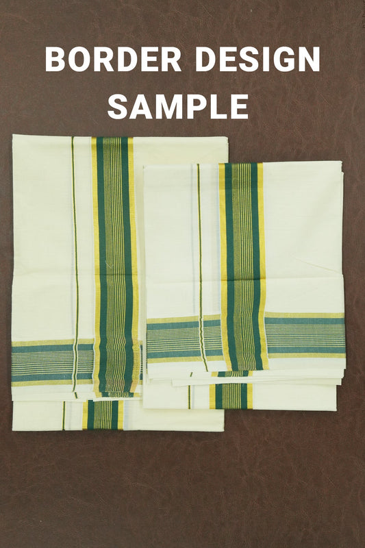 Premium Set Mundu – Gold & Color Fusion Kara