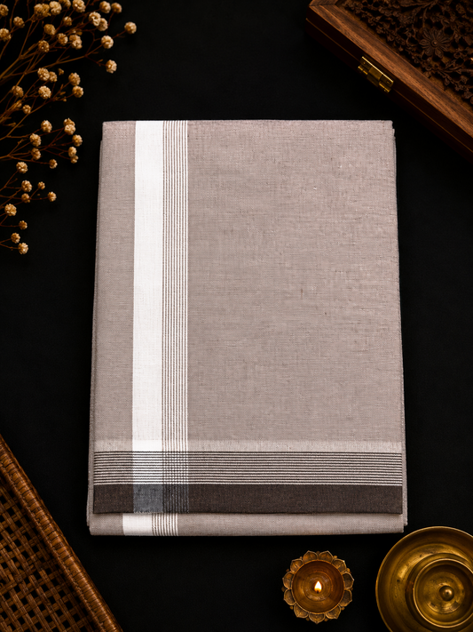 Premium cotton 187 Single Dhothi - Pastel Brown
