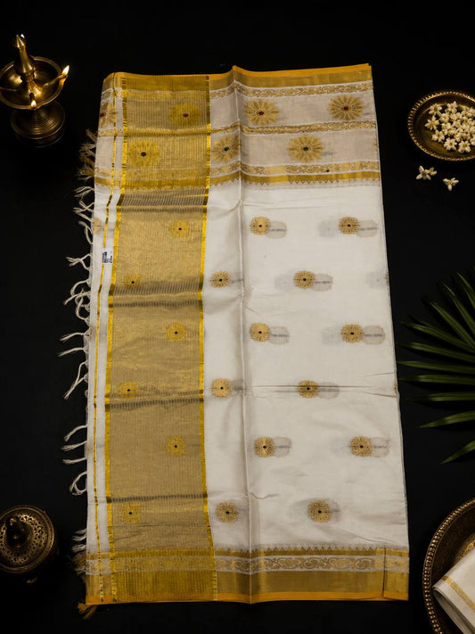 Premium Cotton SET SAREE 8" inch Kara (with Blouse)