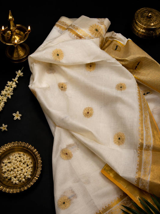 Premium Cotton SET SAREE 8" inch Kara (with Blouse)