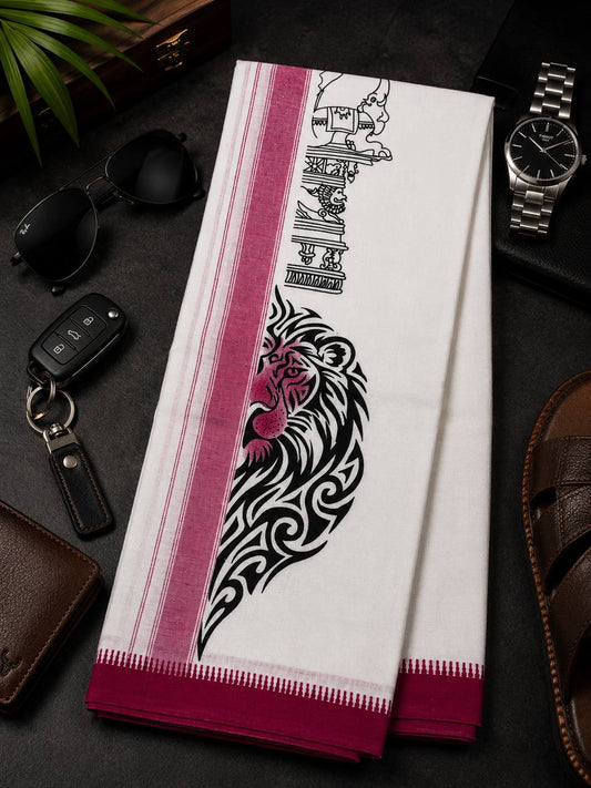LION PRINT Single Mund - Rose