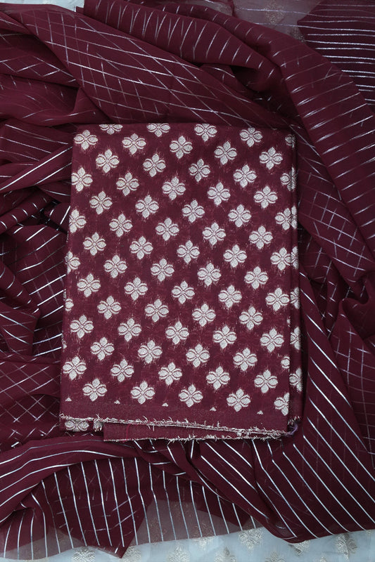 Chiffon Dhavani Set - Maroon (10)