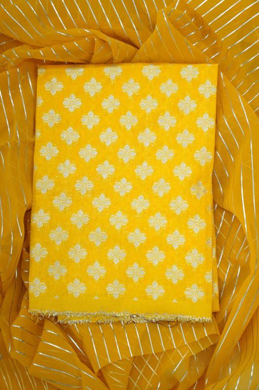 Chiffon Dhavani Set - Yellow (07)