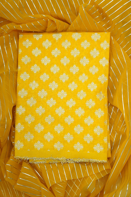 Chiffon Dhavani Set - Yellow (07)