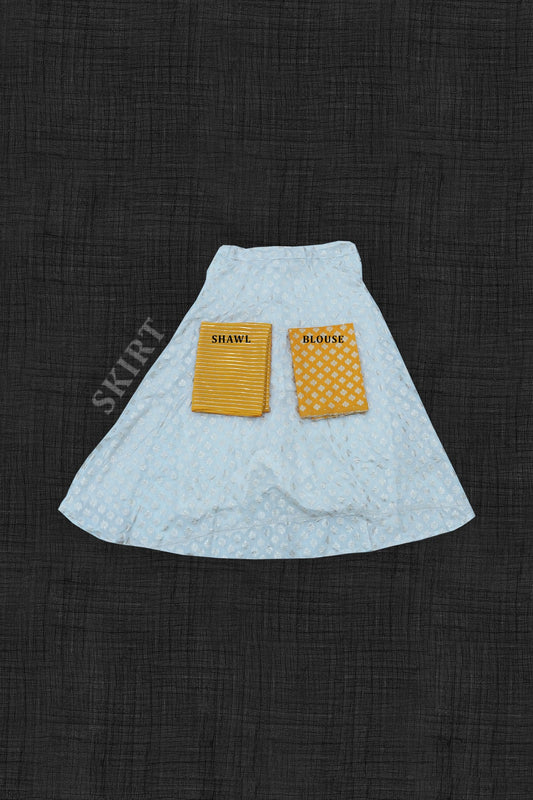 Chiffon Dhavani Set - Yellow (07)