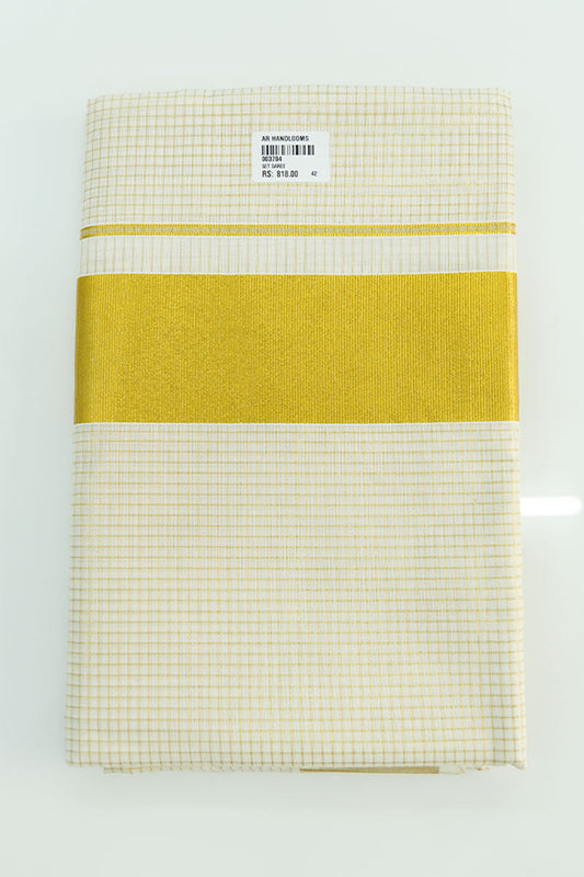 Set Saree – Golden Kara Micro Checks