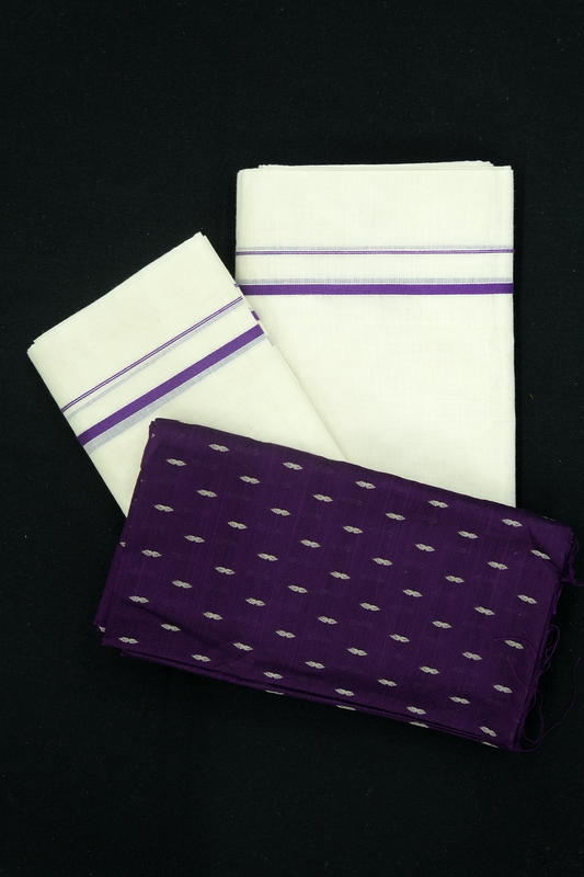 Puliyilakara Set Mund with Blouse – VIOLET