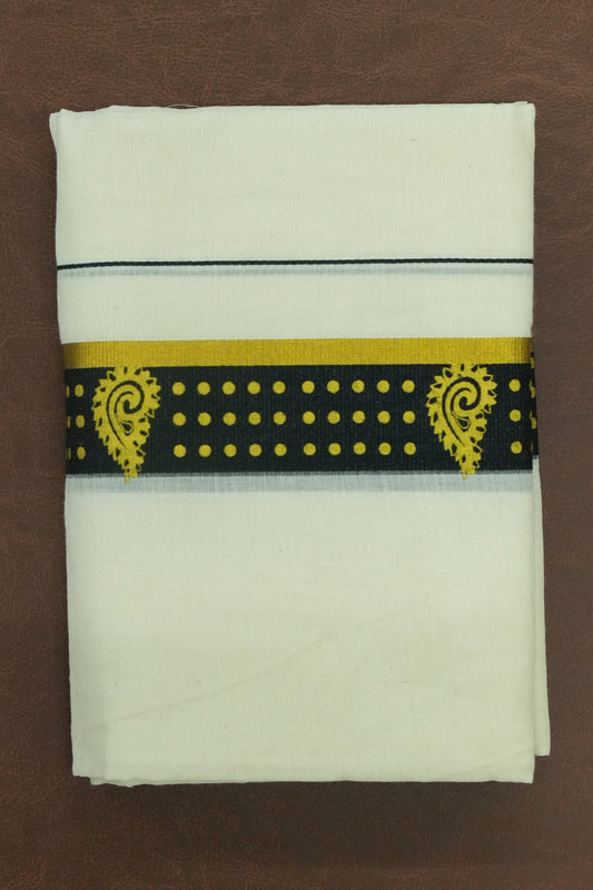 Set Mundu – Black Series with Golden Kara Elegance