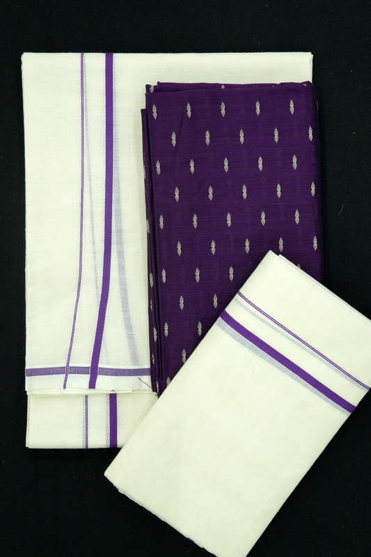Puliyilakara Set Mund with Blouse – VIOLET