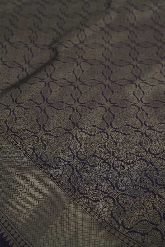 Brocade Saree – Dark Violet Elegance