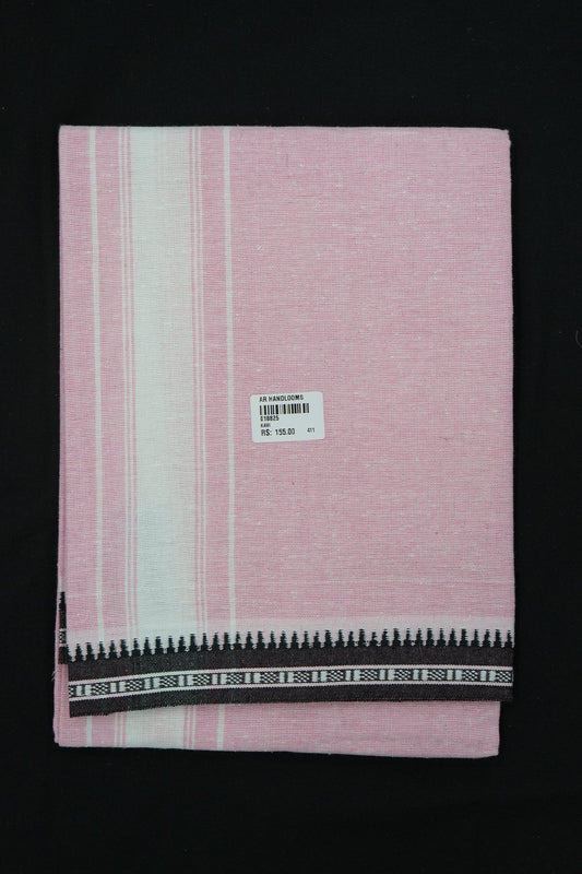 Single Dhothi (Kaily #0055) – Baby Pink with White Kara