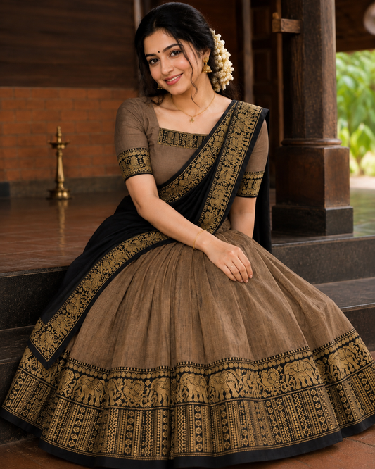 NARAYANPETT DHAVANI - Brown/Black