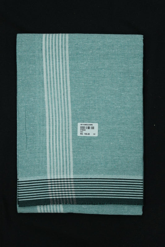 Single Dhothi (Kaily #0071) – Pastel Mint with White Lines Kara