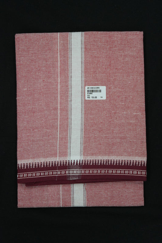 Single Dhothi (Kaily #0073) – Coral with White Kara