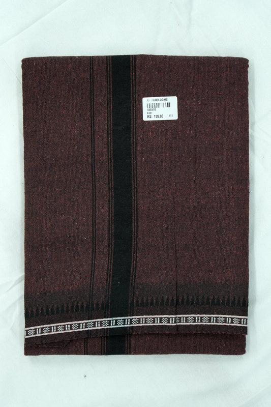 Single Dhothi (Kaily #0080) – Burnt Maroon with Black Kara