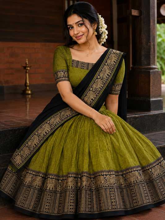 NARAYANPETT DHAVANI - Green/Black