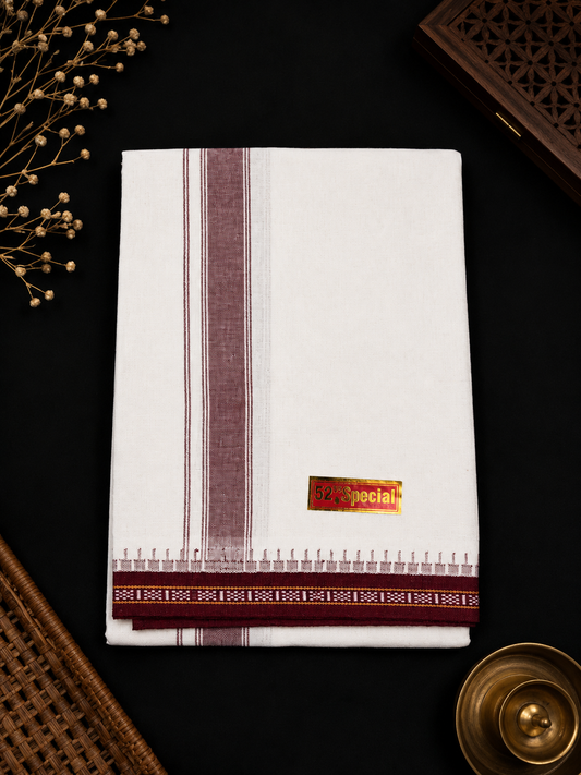Premium White Single Mund (290) -  Maroon