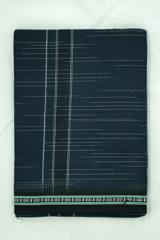 Soft Cotton Single Dhothi – Dark Blue
