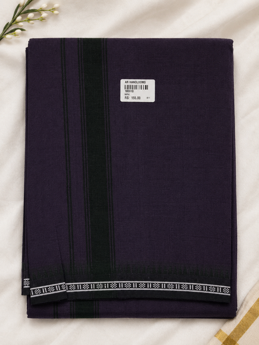 Single Dhothi (Kaily #0085) – Deep Violet with Black Kara