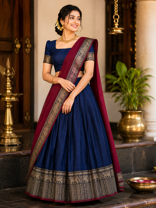 NARAYANPETT DHAVANI -  BLUE / MAROON