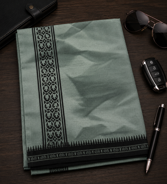 Dye & Dye Single Dhothi - Green