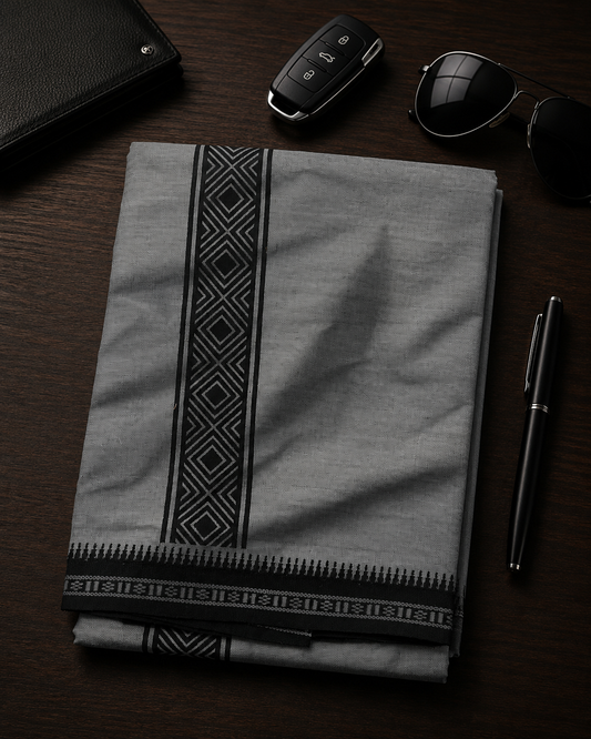 Dye & Dye Single Dhothi - Black