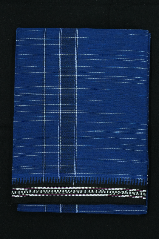 Soft Cotton Single Dhothi – Blue