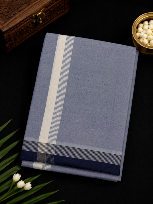 Premium cotton 187 Single Dhothi - Dark Blue