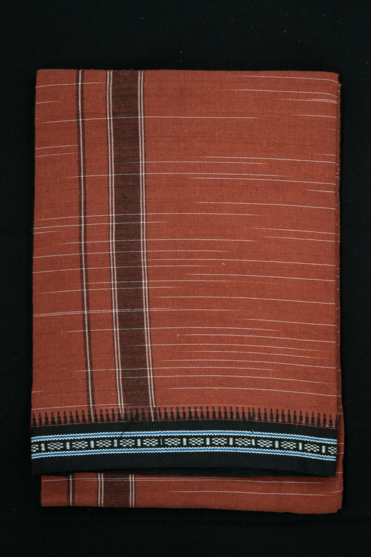 Soft Cotton Single Dhothi – Dark Kavi