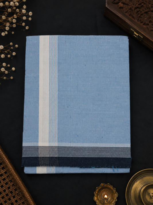 Premium cotton 187 Single Dhothi - Sky Blue