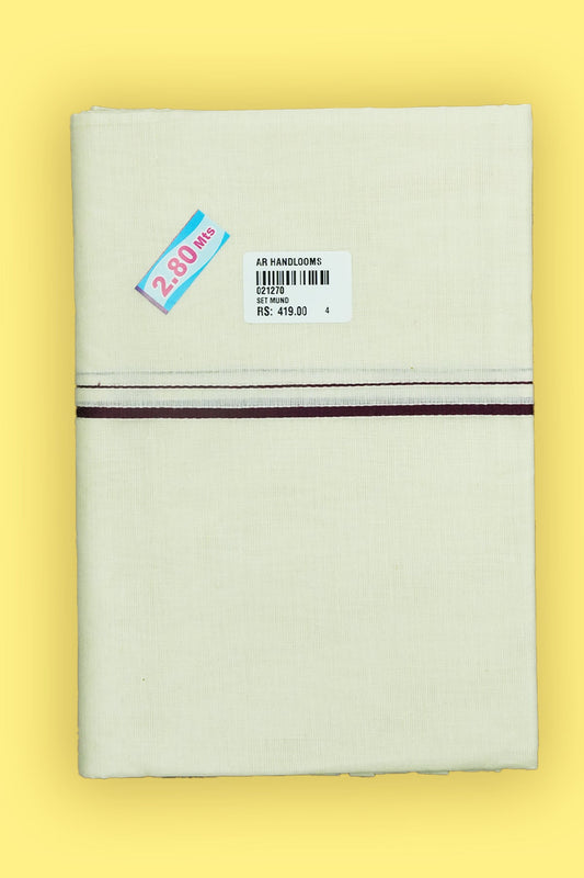 Simple Eerkkil Kara Set Mundu (Grape) – Slender Borders & Kara