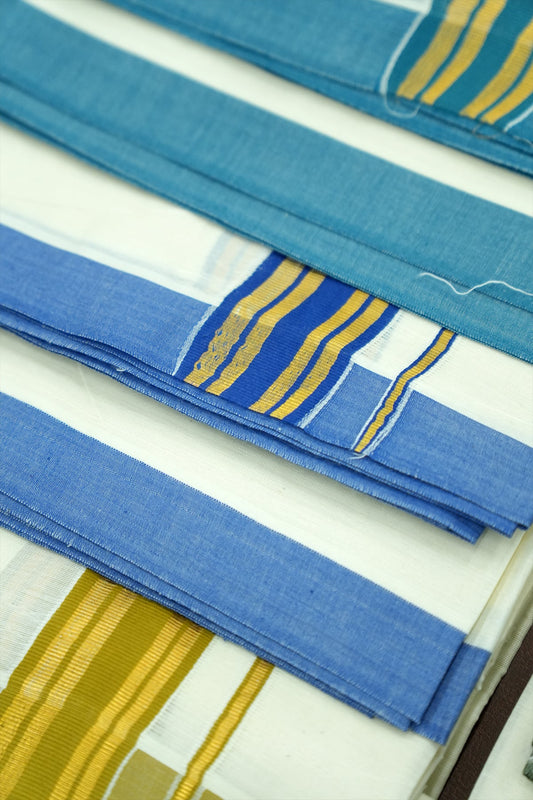 Double Dhothi – Blue & Gold