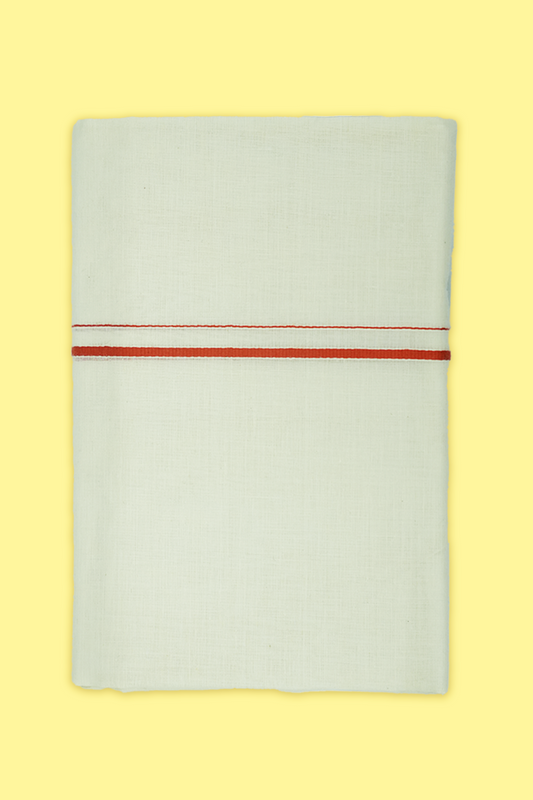 Simple Eerkkil Kara Set Mundu (Orange) – Slender Borders & Kara