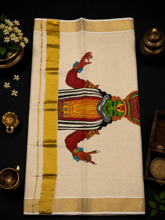 Katakali (b) Golden tissue Set Saree (limited Stock)