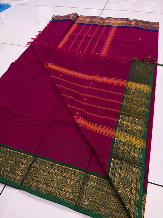 Kanchi Cotton - kc16 (dual Color Border)