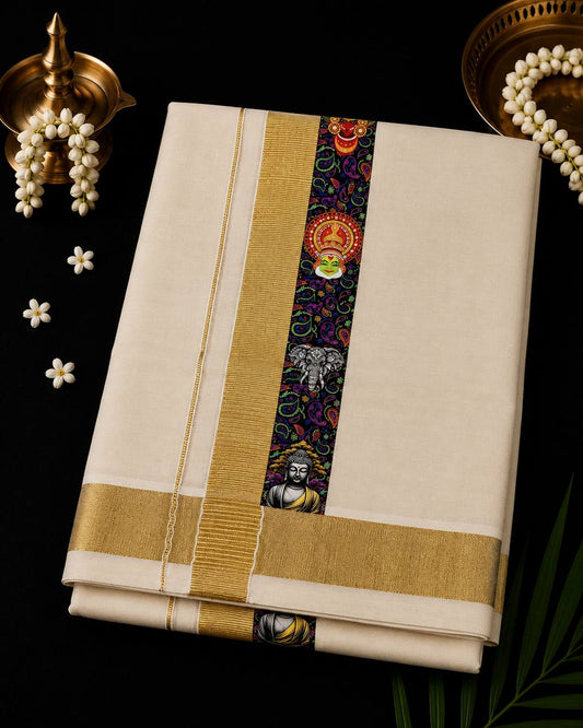 Onam Special Double Dhothi premium print code-02