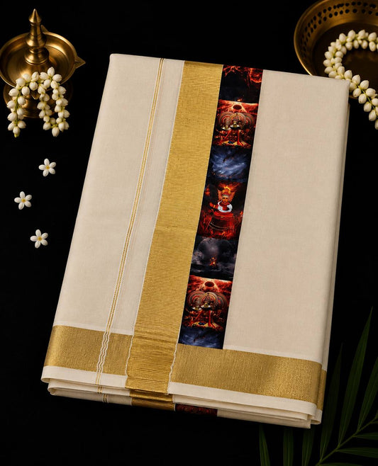 Onam Special Double Dhothi premium print code-03